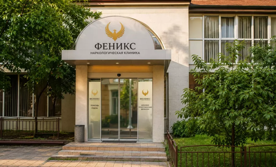 Вход в наркологическую клинику «Феникс» в Починке